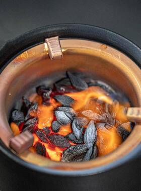 中约复古煮式茶冬户外rcdr家简用陶瓷围炉日煮茶炭烤一体炭火慢煮