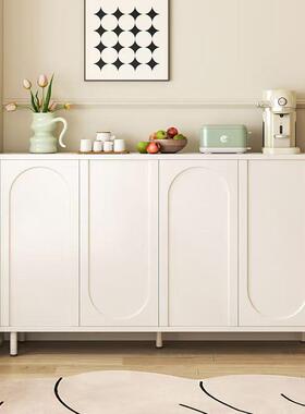轻奢油风柜餐边柜斗靠墙一奶体50936储物客厅茶水柜边柜家用置物