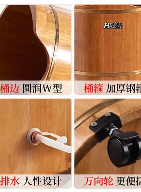 泡脚桶膝盖高深桶质洗脚木桶用家实木盆保温坐浴熏过蒸木桶过YVB