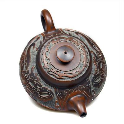 PK7J钦州21483坭全兴陶茶壶茶具家用纯手工名家手纹工紫砂紫工泥