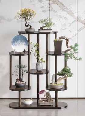 高中式古架CWF加花架仿子室内家用古风置物架客厅台花盆托架子实