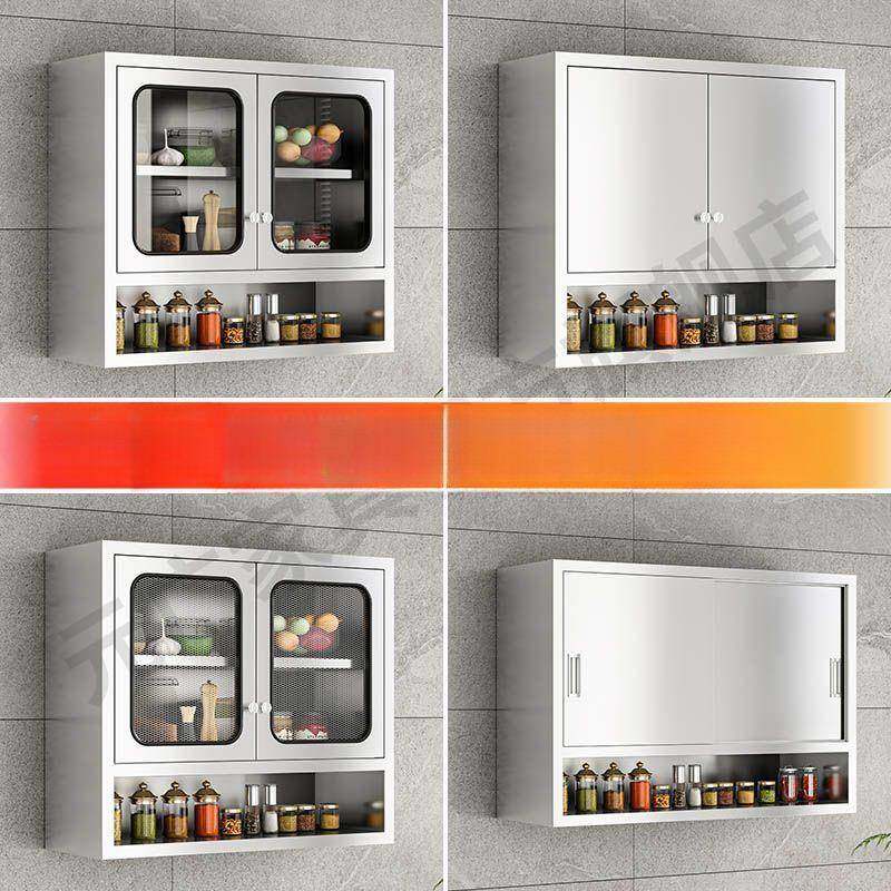 不墙锈钢家用厨吊柜碗柜卫生EFL间浴挂室柜壁柜房阳台挂【透气防