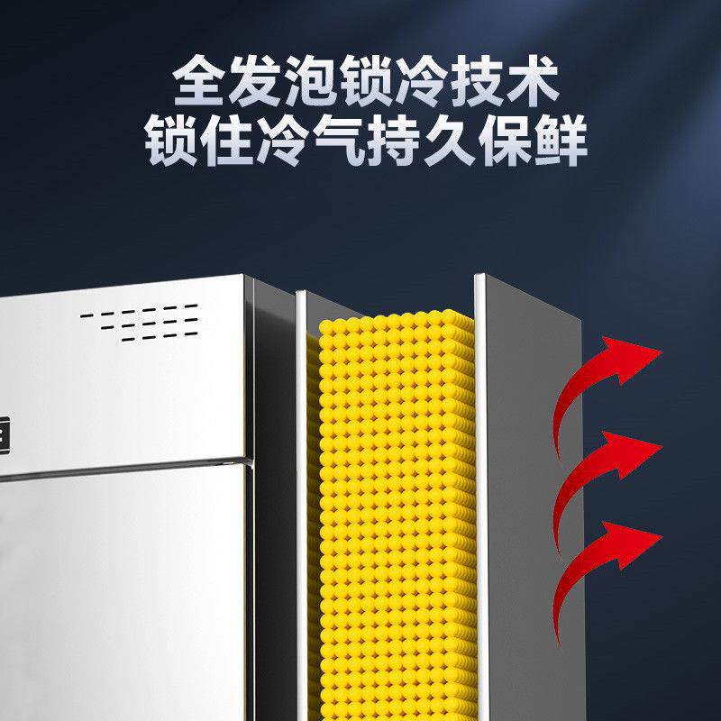 四门冰箱商用厨房温4冷藏冷冻开门冷柜立双式容845量六大门冰柜