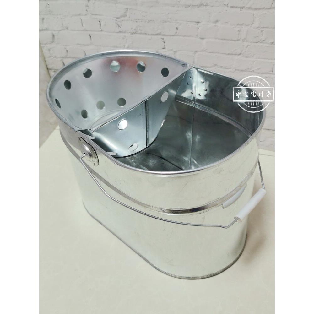 老式特厚铁皮制作拖地桶防水结实耐用手工拖布桶家用拖把桶水桶