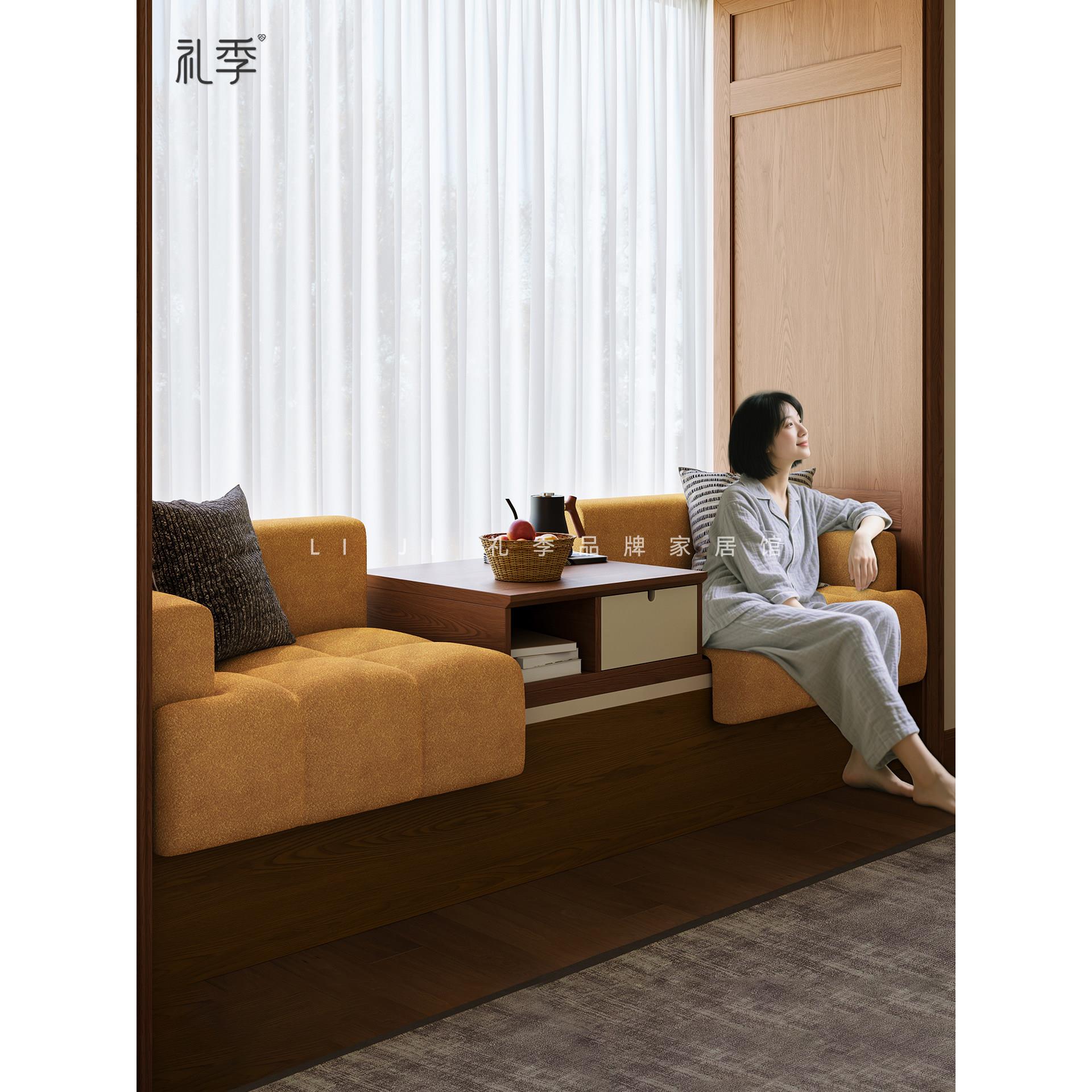 2025新款卧室方糖飘窗沙发垫窗台垫阳台垫子定制实木拉点免洗一体
