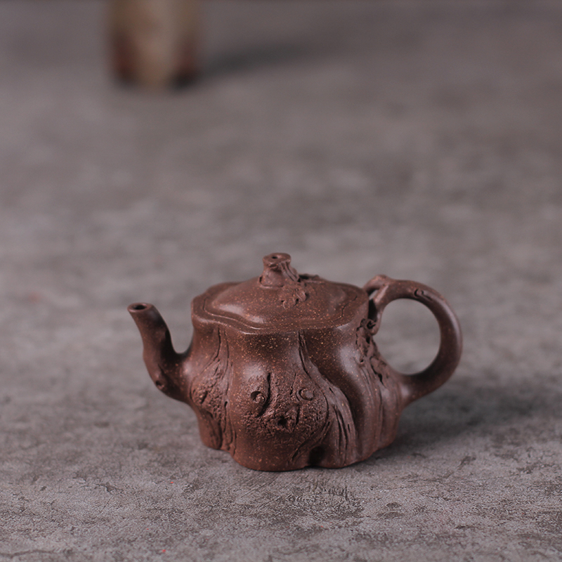 驯砂记 粗砂紫泥 纯手工 仿生 紫砂壶 树桩 110cc 小品 茶壶 单壶