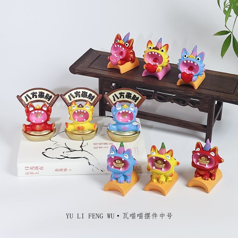 鱼里风物瓦猫小摆件八方来财云南非遗大理古城旅游文创桌面摆设