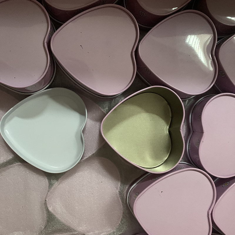 粉色卡通爱心形糖盒结婚礼喜糖盒子清新糖果盒包装免折叠礼盒铁盒