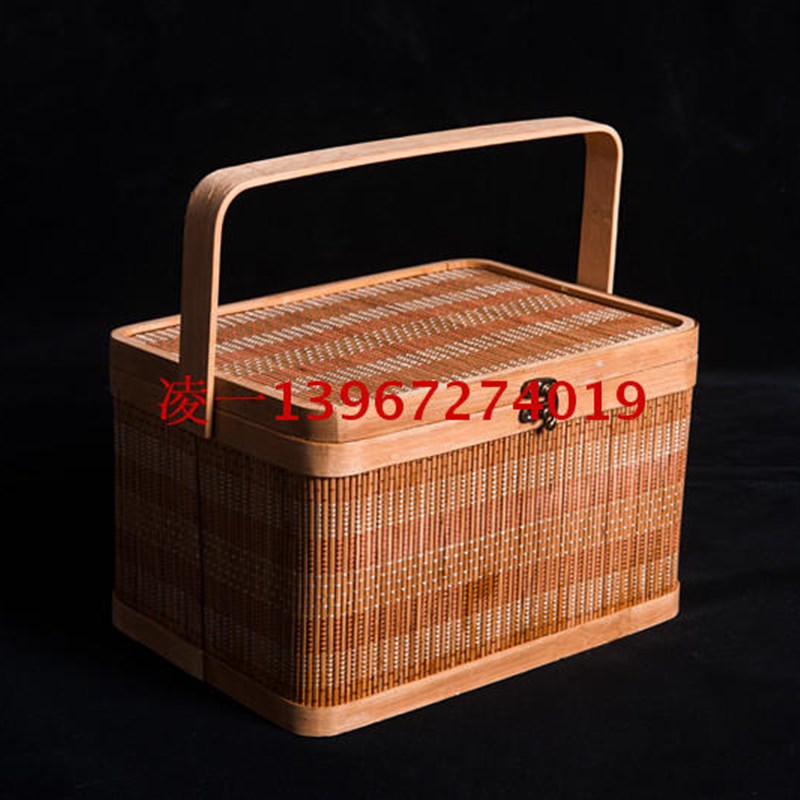 竹篮竹编包装高档小方篮端午粽子礼盒食品水果礼品盒中秋年货篮子