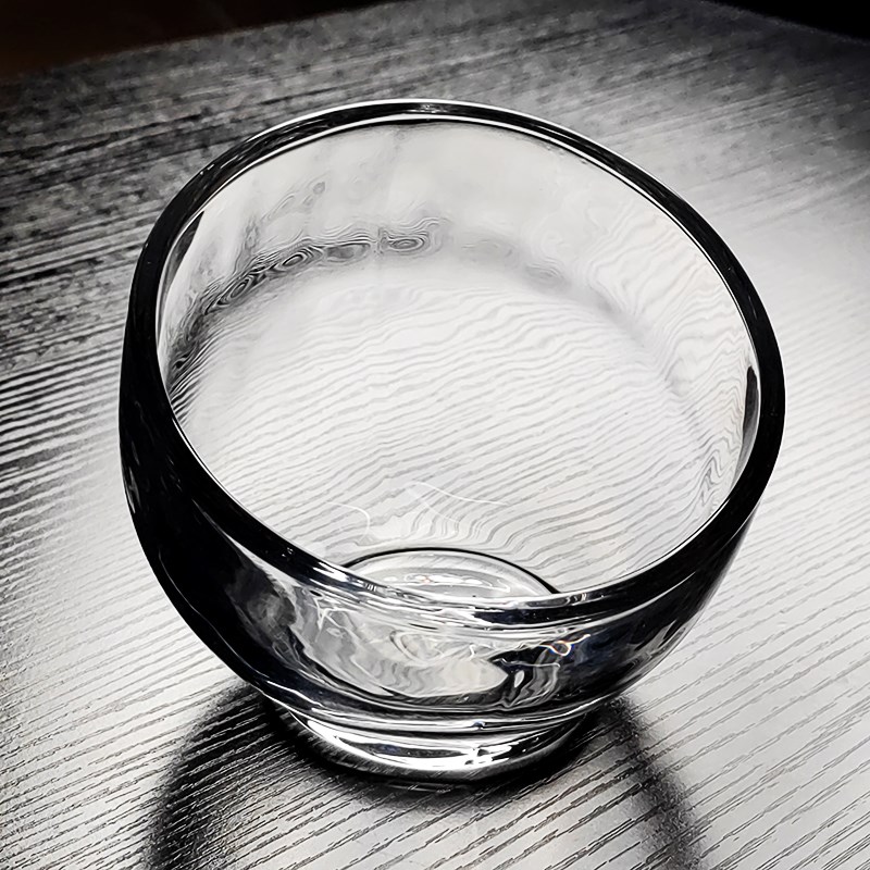 晶鑫餐具玻璃斜口碗水果盘沙拉凉菜商用高级感精致自助餐展示摆台