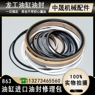 原厂龙工863 载机转向转斗动臂翻斗大臂小臂举升油缸油封 863N装