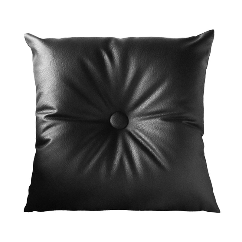 简约现代纯色皮质纽扣抱枕大靠垫靠枕靠背汽车护腰办公室椅腰靠