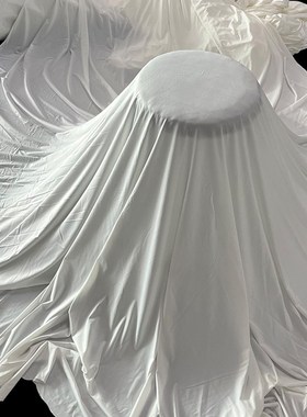 白色四面高弹力布料薄透氨纶丝袜滑爽贴身内衣裤透视道具娃衣面料