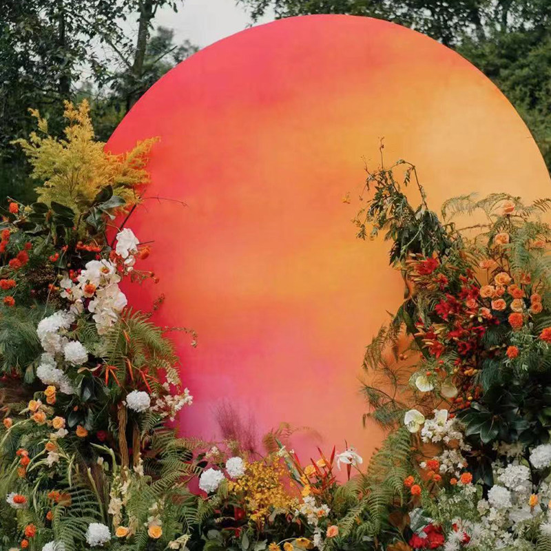 婚庆道具发光月球月球黄昏效果大月亮灯箱道具摆件婚礼舞台装饰背