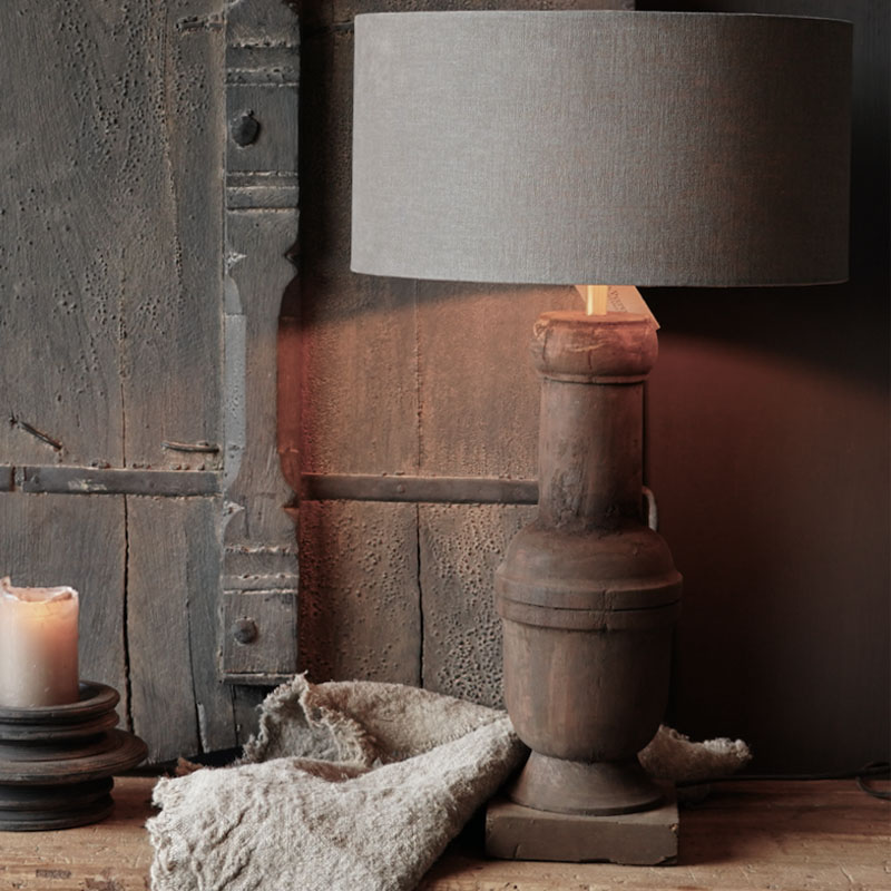 法式乡村实木家用台灯荷兰设计师陈旧创意客厅卧室装饰台灯