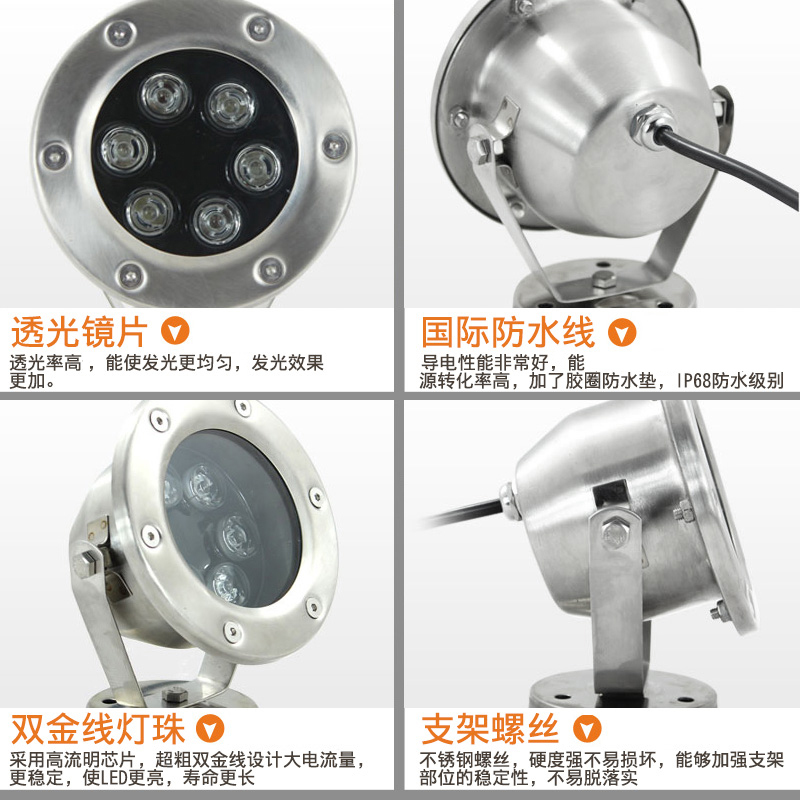 led水底灯景观装饰水池鱼池低压2V泳池假山七彩防水喷泉水下射灯