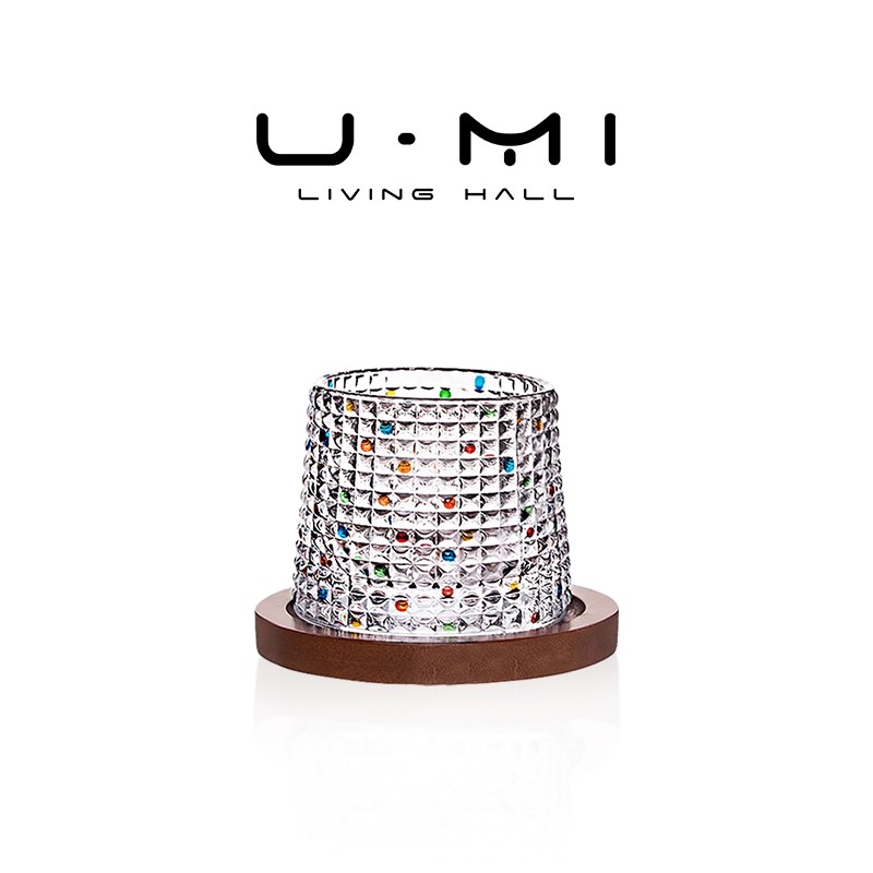 U Mi LIVING对酒  酒具威士忌酒杯旋转解压杯不倒翁水晶玻璃杯