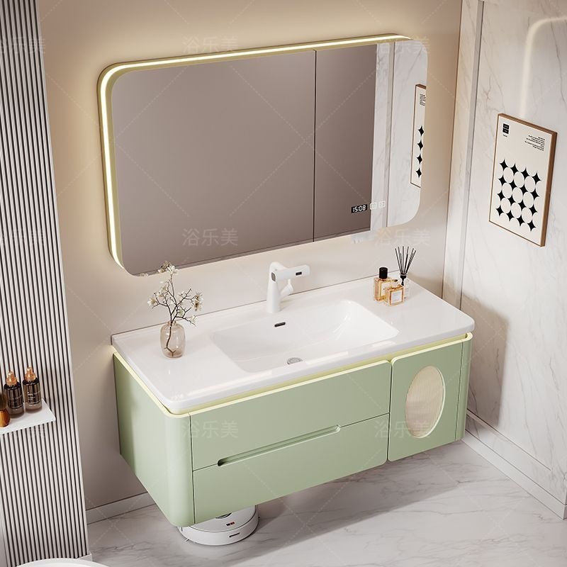 2024新款岩板热弯一体盆卫生间洗漱台洗手池洗脸池盆柜浴室柜组合