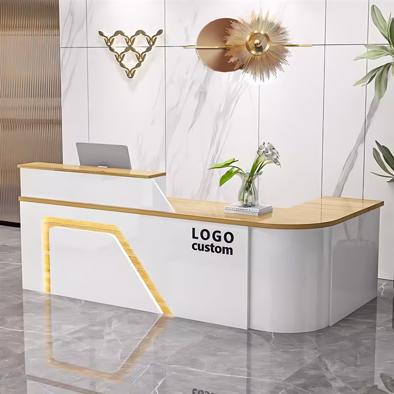 前台桌接待台吧台收银台服务台柜台圆弧店铺小型水果店超市美容院