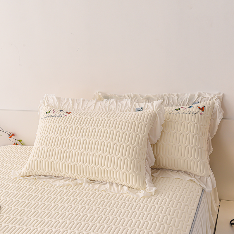 夏季类乳胶冰丝凉席三件床笠罩带花边款可水机洗空调软席防滑