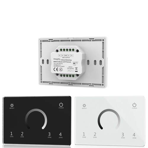触摸⾯板4区单⾊DMX512主控118型色环调节可配2.4G调光器T11(IT)