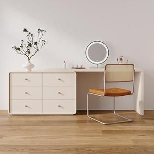 法式 油奶风妆台斗柜一体卧室电视柜化桌妆组合床尾收纳柜梳 3005