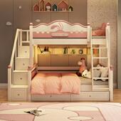 儿童床户型上下下床高低床双人床上铺女ZUT孩双层床子实木二小层