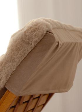 摇兔兔绒椅垫子秋躺体冬季QLM靠背一椅垫子通用加厚折叠椅子懒人