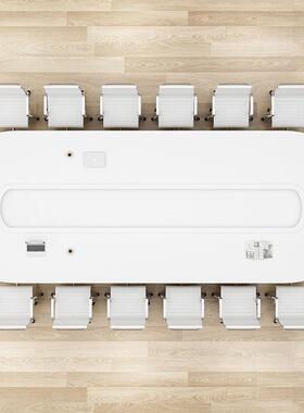 桌烤漆会议长简约现代大小桌JS-HY205型办公室长方形桌接待洽谈椅