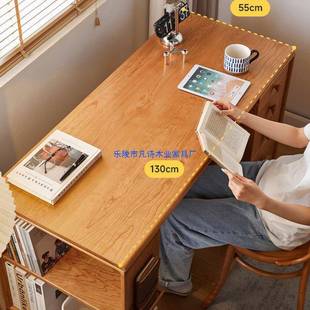 实写木书双人桌书架组合现代简电脑桌SZ 465樱桃木办公书房约字桌
