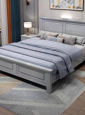 美式轻奢全实木床.米1双人床白色18.5米储物现代约欧TPY式主简卧