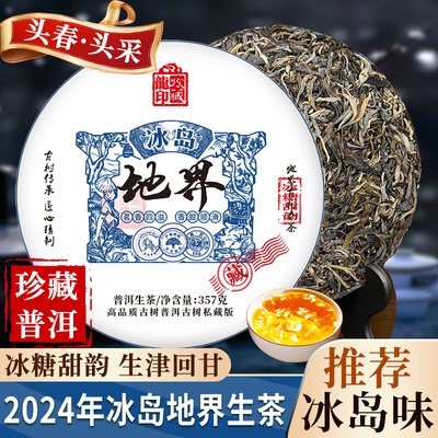 冰岛地界普洱生茶春茶357g茶饼