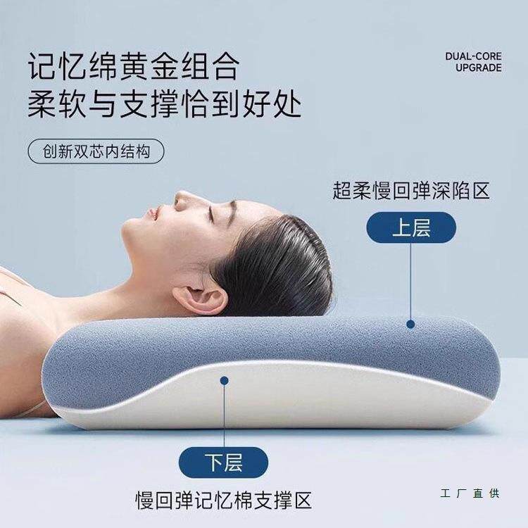 酒护深睡枕prF9855H79o记睡忆棉枕颈助眠成人枕头套和店枕芯一套A