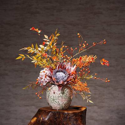 餐摆F998TMMM桌花摆花轻茶奢风家居装花客厅花摆件几花假花饰插花