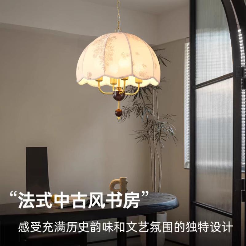 卧室吊衣帽间寂风灯具291美诧式复古式花纹实木吧台法中古餐厅布