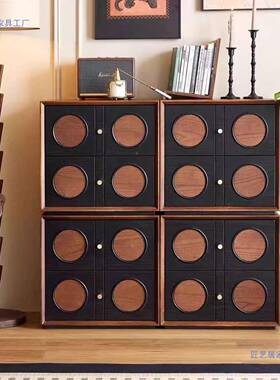 中古斗风实木斗柜用餐边柜沙DLL发边柜客厅储物柜卧家室收纳柜卡