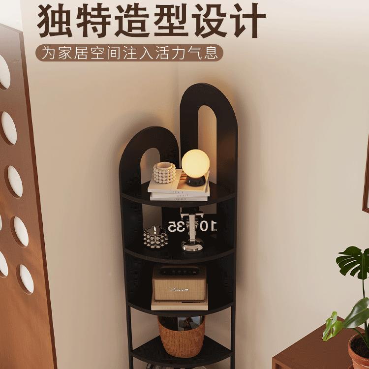 914法式创意铁艺转多角柜厅家用一体靠墙拐角收层纳柜置物客架角