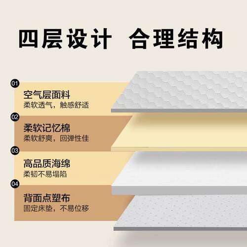 凝胶记榻棉床垫薄慢回偏硬榻弹米垫子家用宿舍忆折叠租CNE房海绵