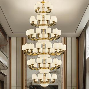 复新中式墅大吊灯客厅灯气大大堂别自建房别墅大灯式楼672堂屋灯