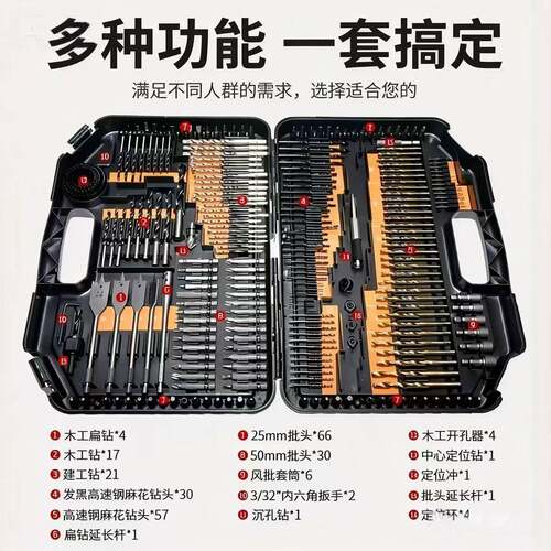 2BUV46件公制英制工钻建工钻木麻花钻批头直筒木工扁钻套装套厂家