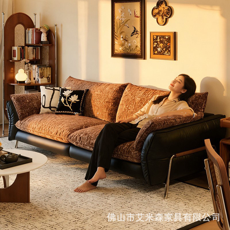 流影法式中古高脚可拆洗沙发