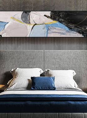 抽象床酒店客房装sw80饰画画现代简约室卧墙面横幅油壁画样板房头