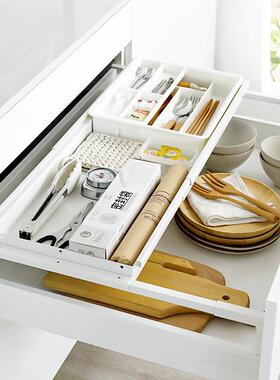 抽屉上下分eKaa5EXc层置物分架加层柜内置隔中板抽抽可伸缩餐橱具