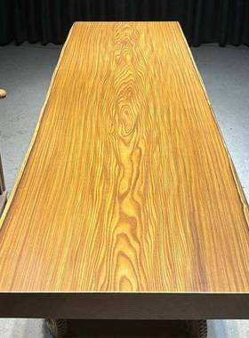 非洲柚实木大板缅甸柚木VMN原茶板桌办木公桌简易实木木长书桌餐