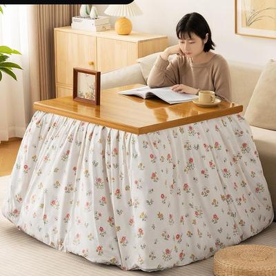 烤火F98TJJ9H桌家新款实木折子长方形烤火架简易冬季炕桌取暖茶用