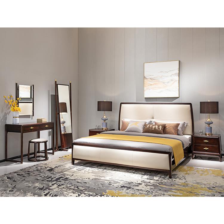 极简新中式乌金木梳妆台妆凳组合 现代简约全实木轻奢卧室家具G6