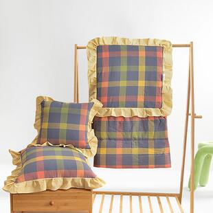 全棉抱枕被子两用二合一办公室午睡小毯子四季通用可机洗汽车抱枕