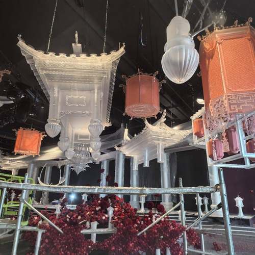 亚克力长廊式凉亭 亚克力浮 汉白玉六角石凉亭加工东莞精诚