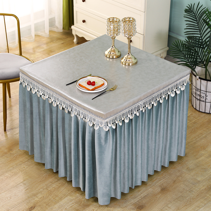 桌布电炉罩薄款夏季长方形电烤炉罩烤火桌罩茶几炉子罩防水防油