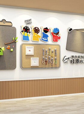 幼儿园环创主题墙成品托管班墙面装饰走廊布置毛毡板展示文化墙贴